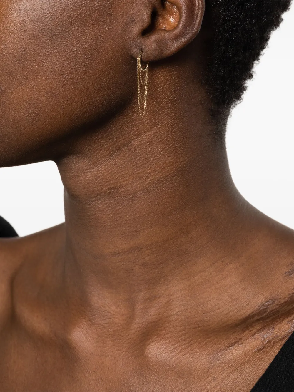 Persée 18kt yellow gold chain-link drop earring - Goud