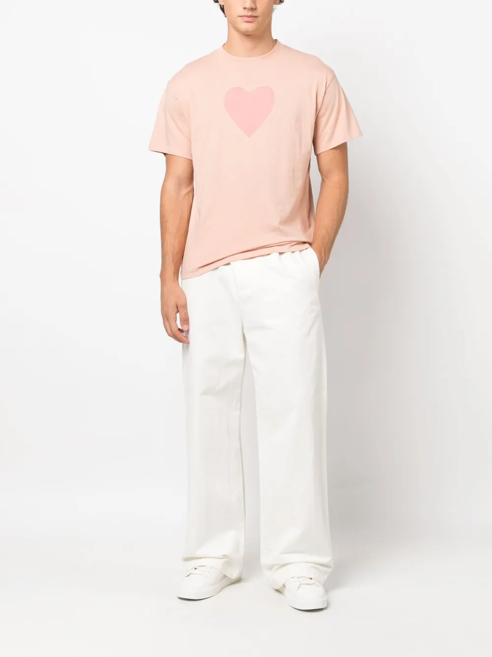 SANDRO T-shirt met hartprint - Roze