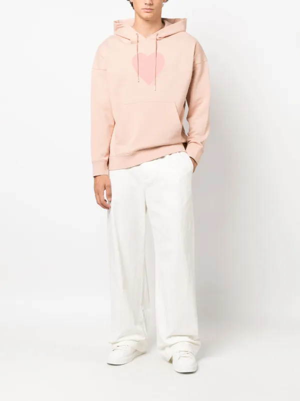 SANDRO heart appliqu Cotton Hoodie Farfetch