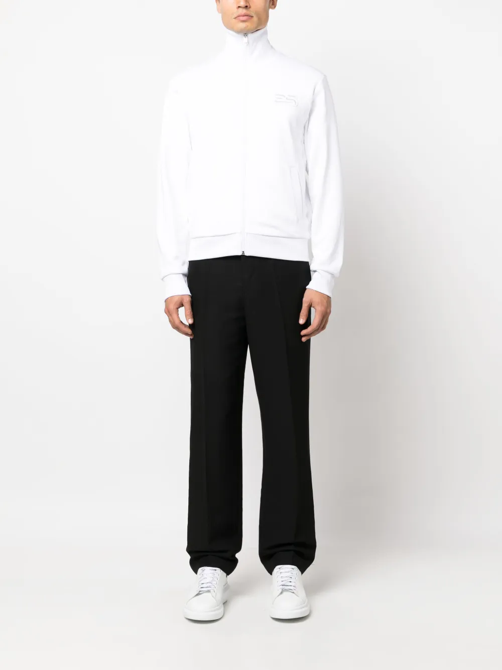 SANDRO high-neck zip-up cardigan - Wit