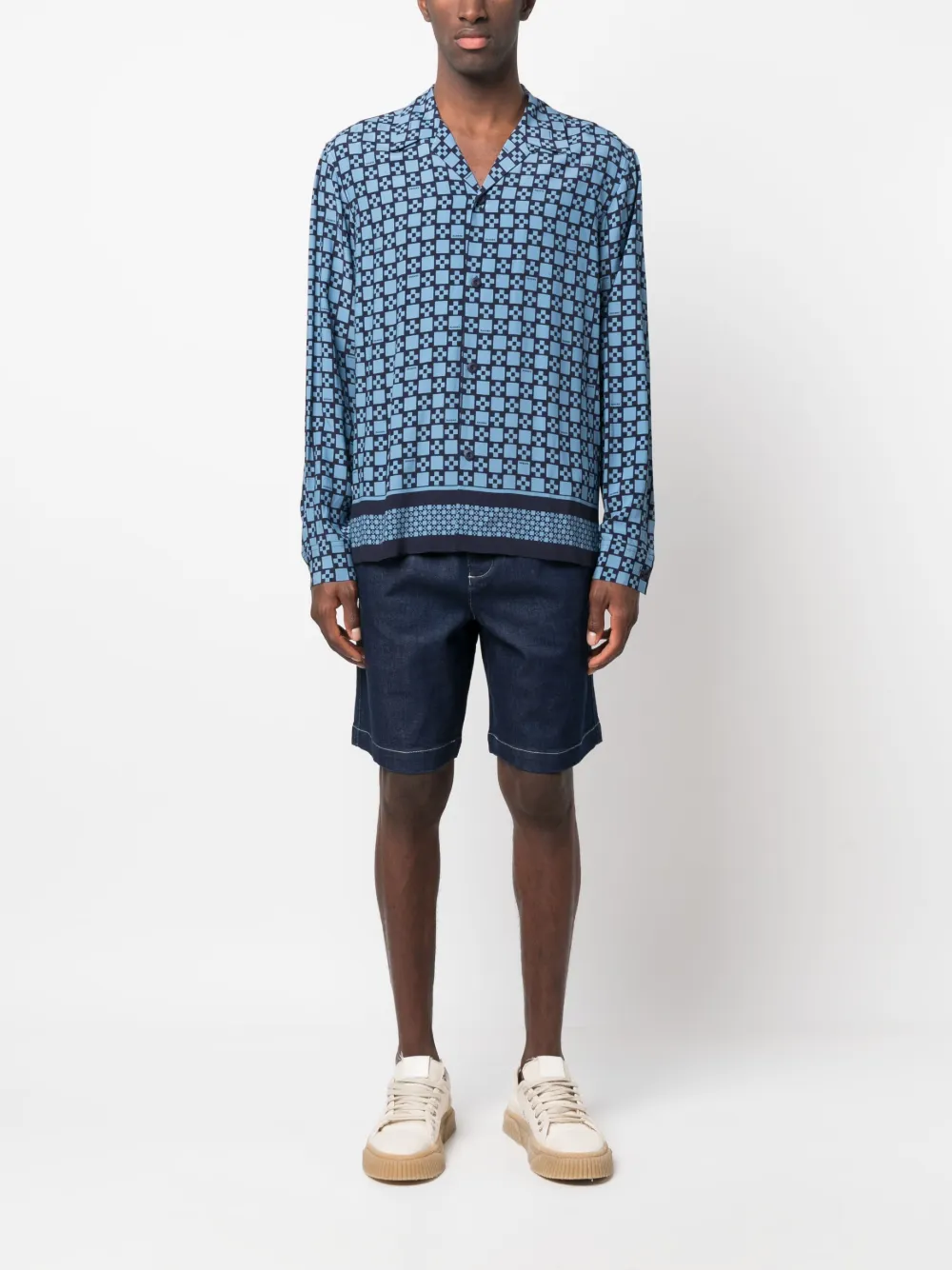 SANDRO Overhemd met logoprint - Blauw