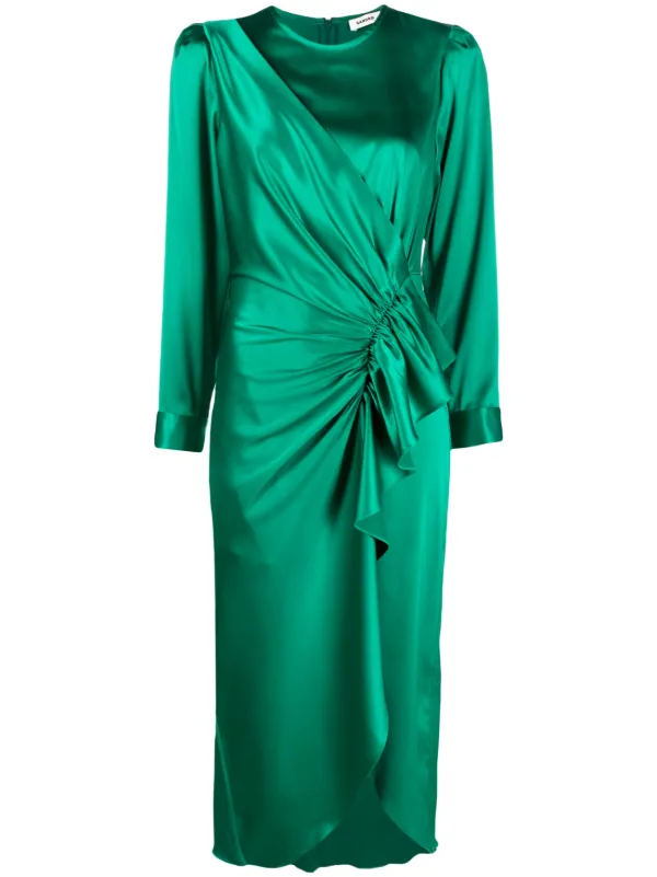 Sandro green hot sale silk dress