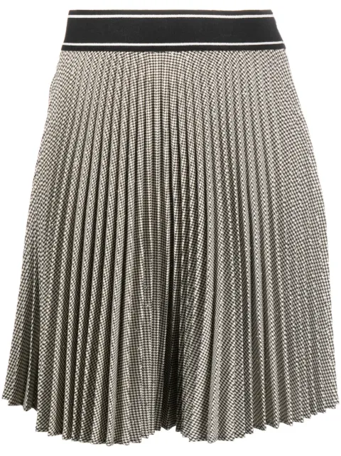 SANDRO crystal-embellished puppytooth-print skirt