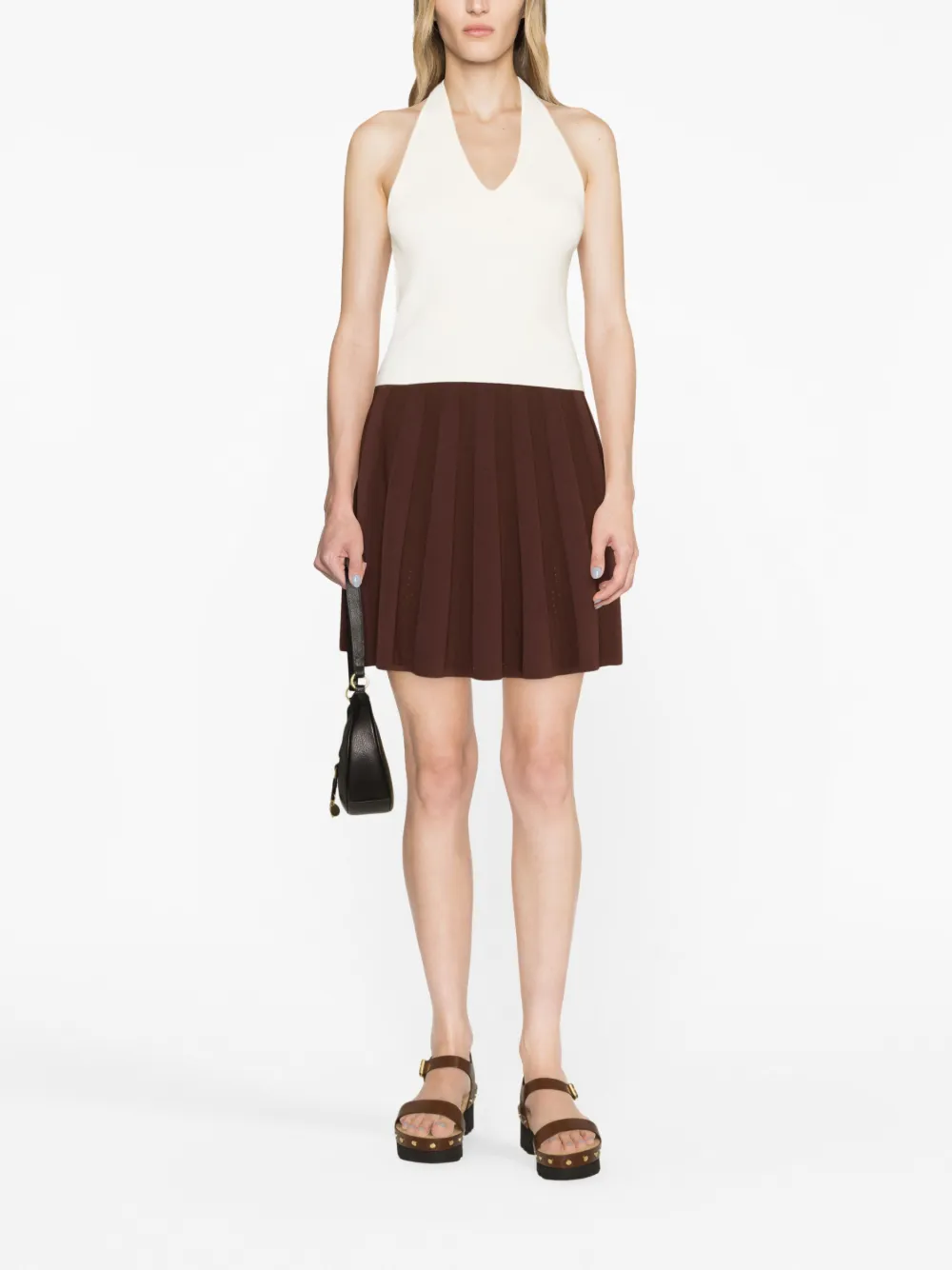 SANDRO Gebreide mini-rok - Bruin