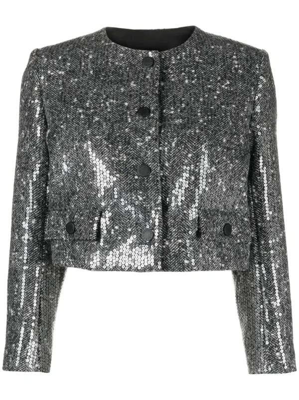 Silver grey deals cropped jacket