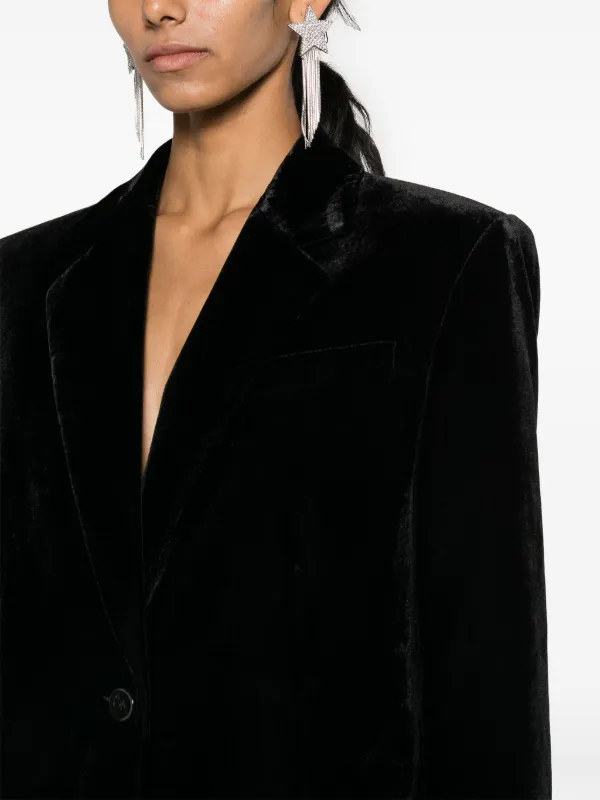 SANDRO single breasted Velvet Blazer Farfetch