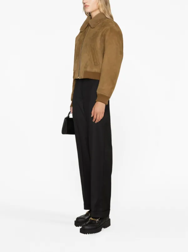 Sandro cropped hotsell sheepskin jacket