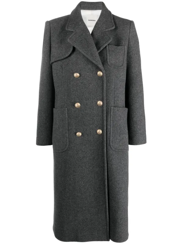 Sandro double breasted wool coat on sale