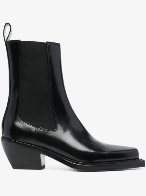 SANDRO stacked-heel leather ankle boots