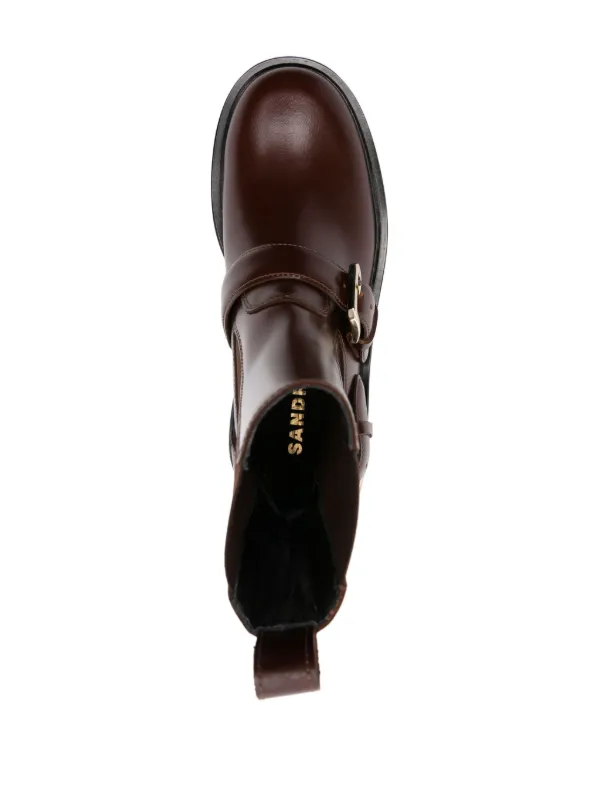 SANDRO Helen Leather Ankle Boots Farfetch