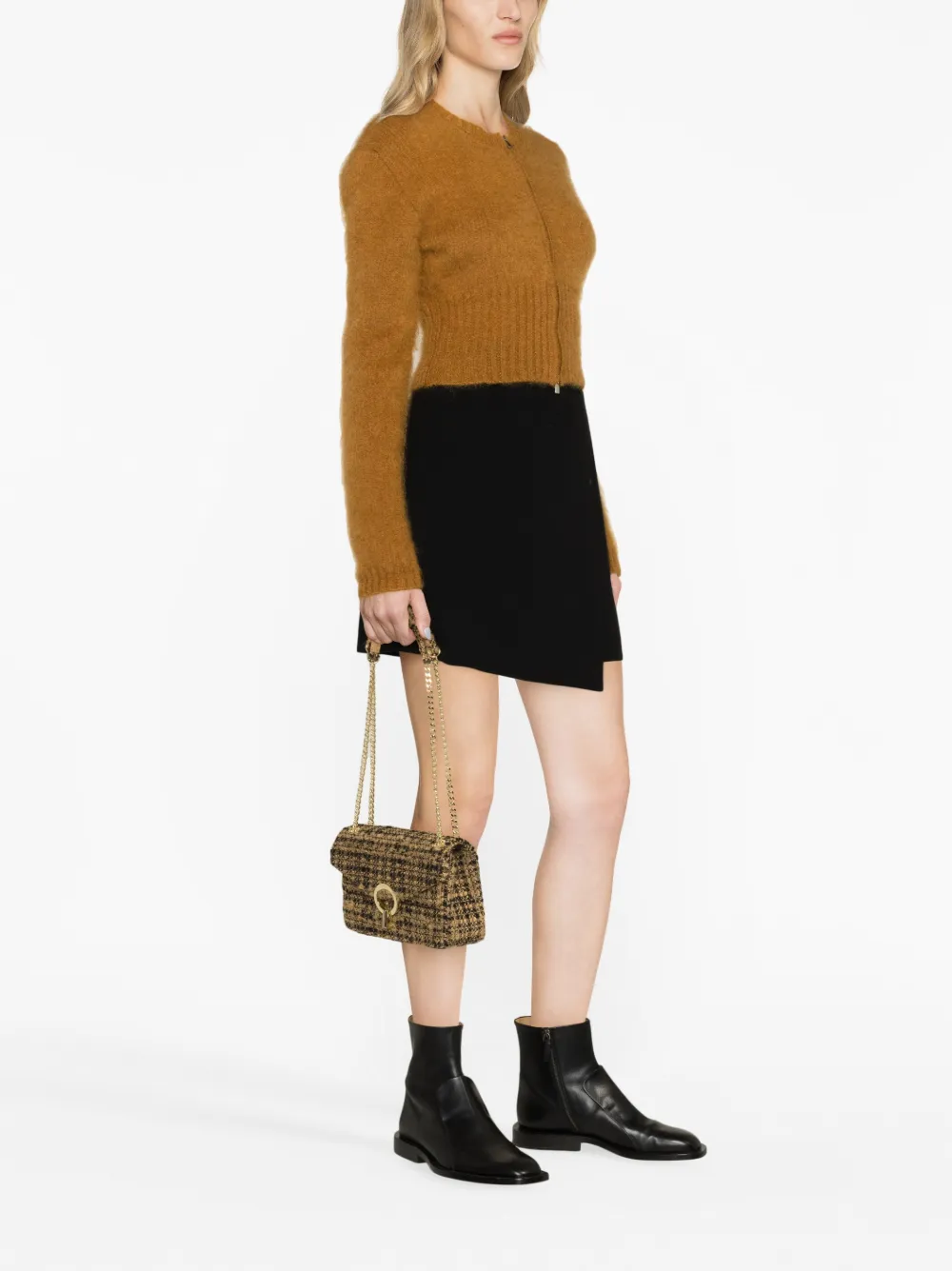 SANDRO YZA tweed shopper - Geel
