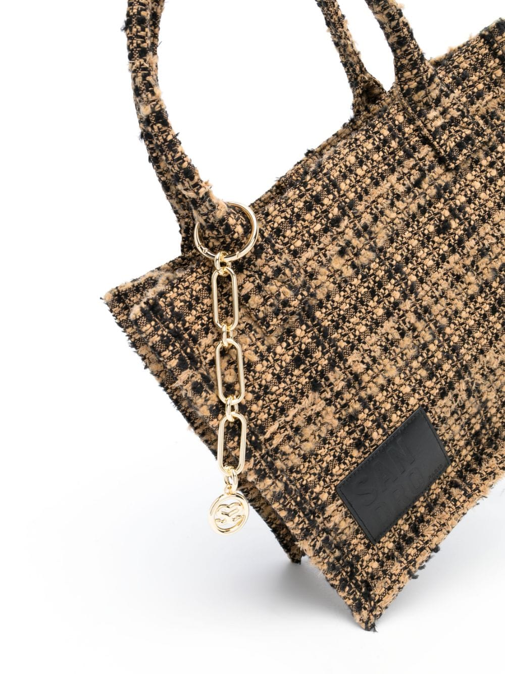 Sandro Womens Noir / Gris Kasbah geometric-pattern Tweed Large Tote Bag 1 Size