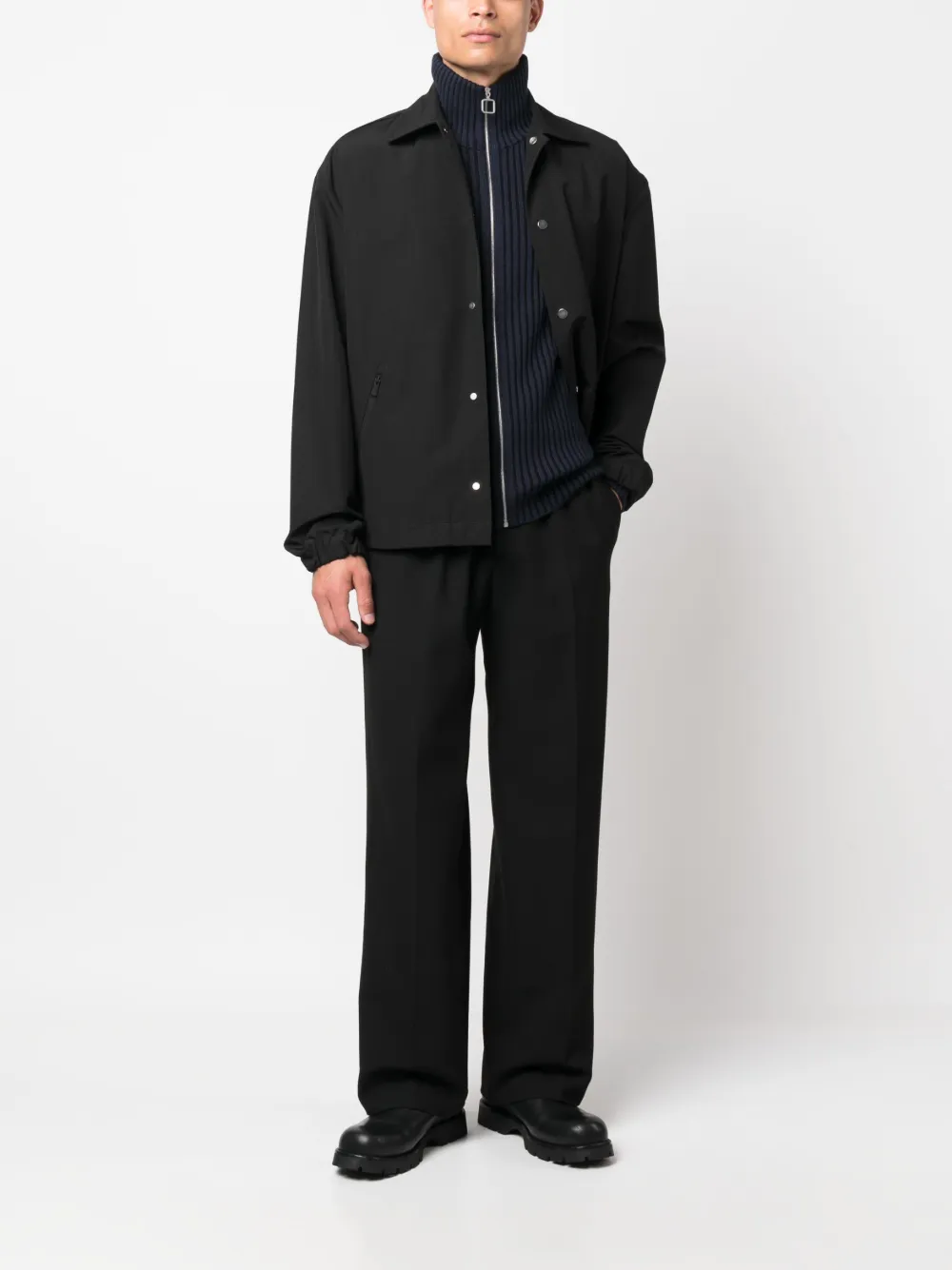 SANDRO Ribgebreide sweater - Blauw