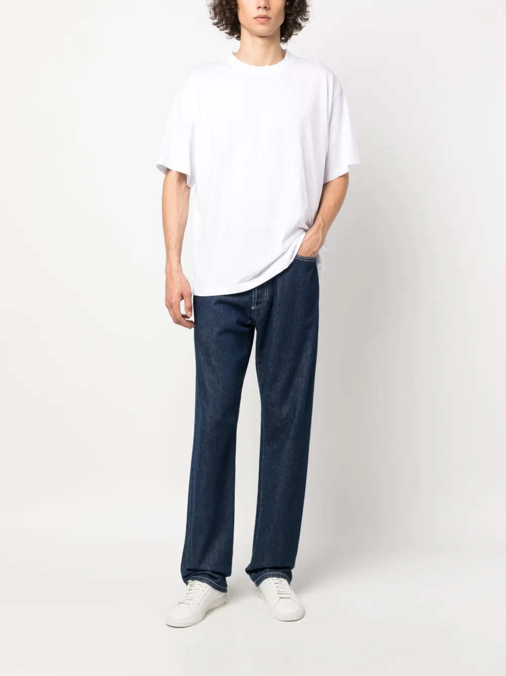 SANDRO debossed-logo cotton T-shirt - Wit