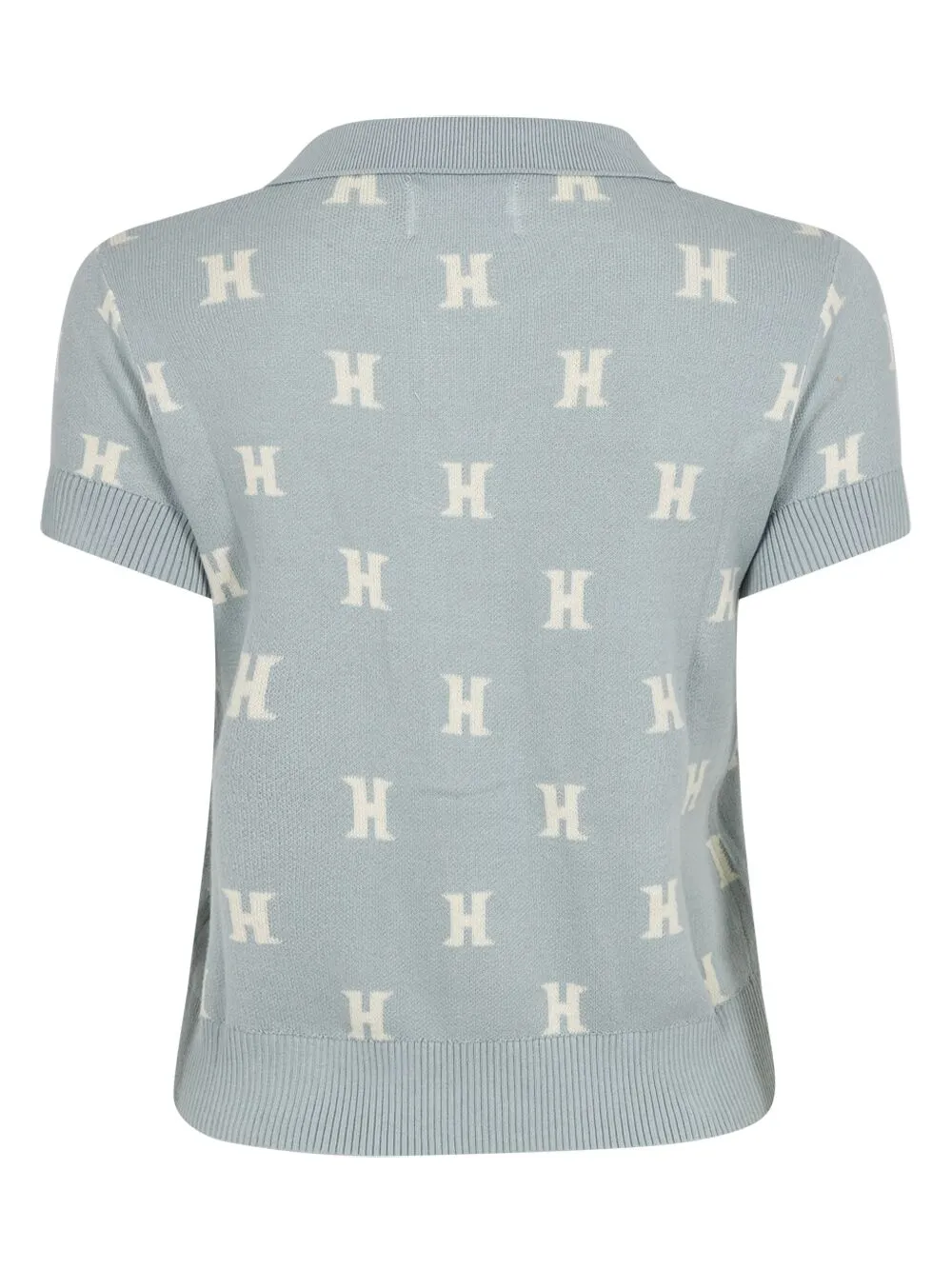 Honor The Gift Monogram knitted polo shirt - Blauw