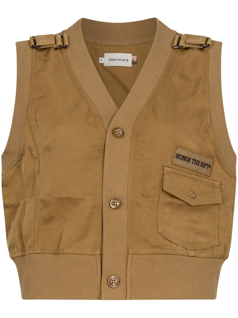 Honor The Gift logo-patch shop vest - Brown