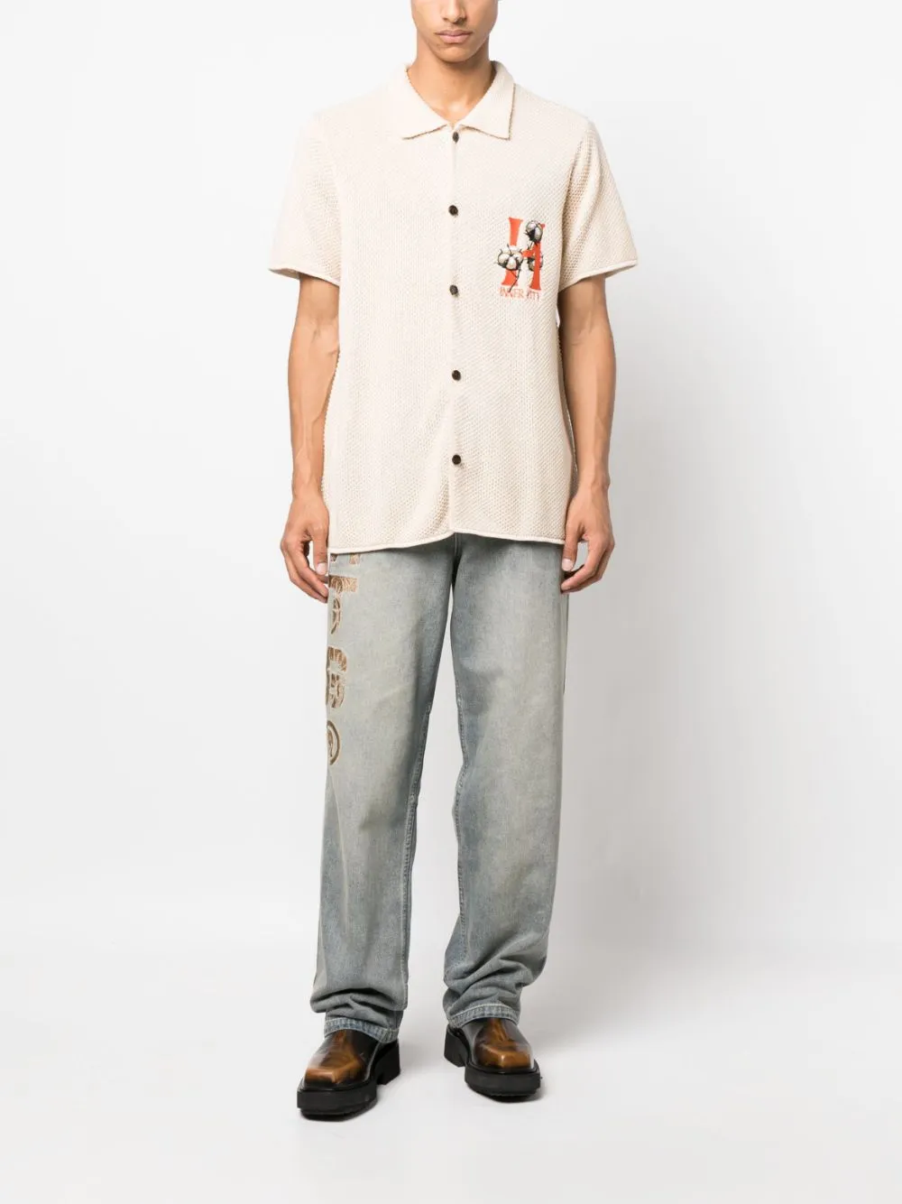 honorthegift Honor The Gift Knit H Button Up - Beige