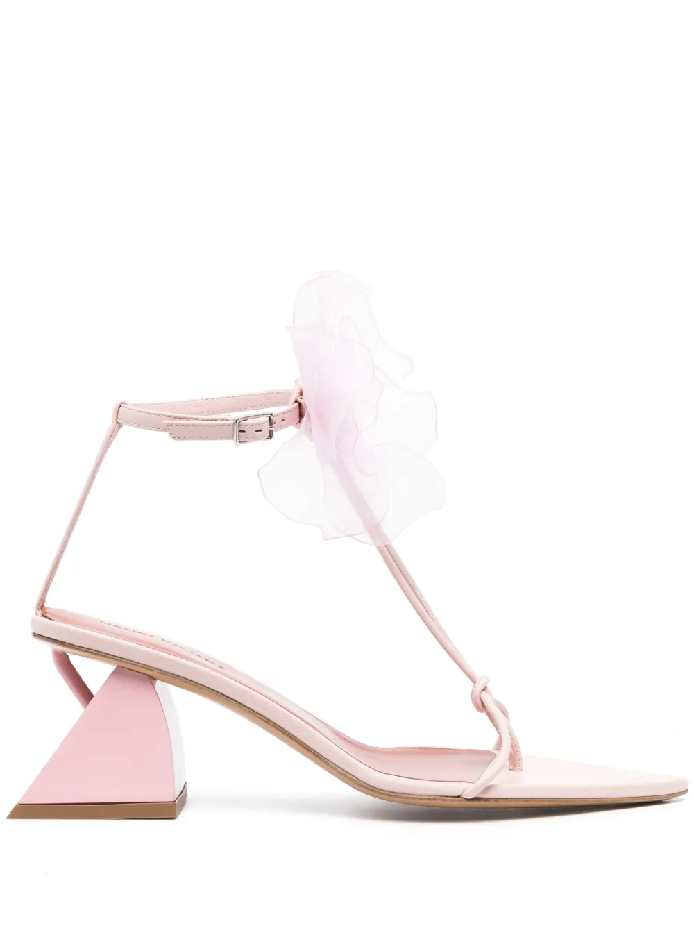 NENSI DOJAKA 60MM FLORAL-APPLIQUÉ LEATHER SANDALS