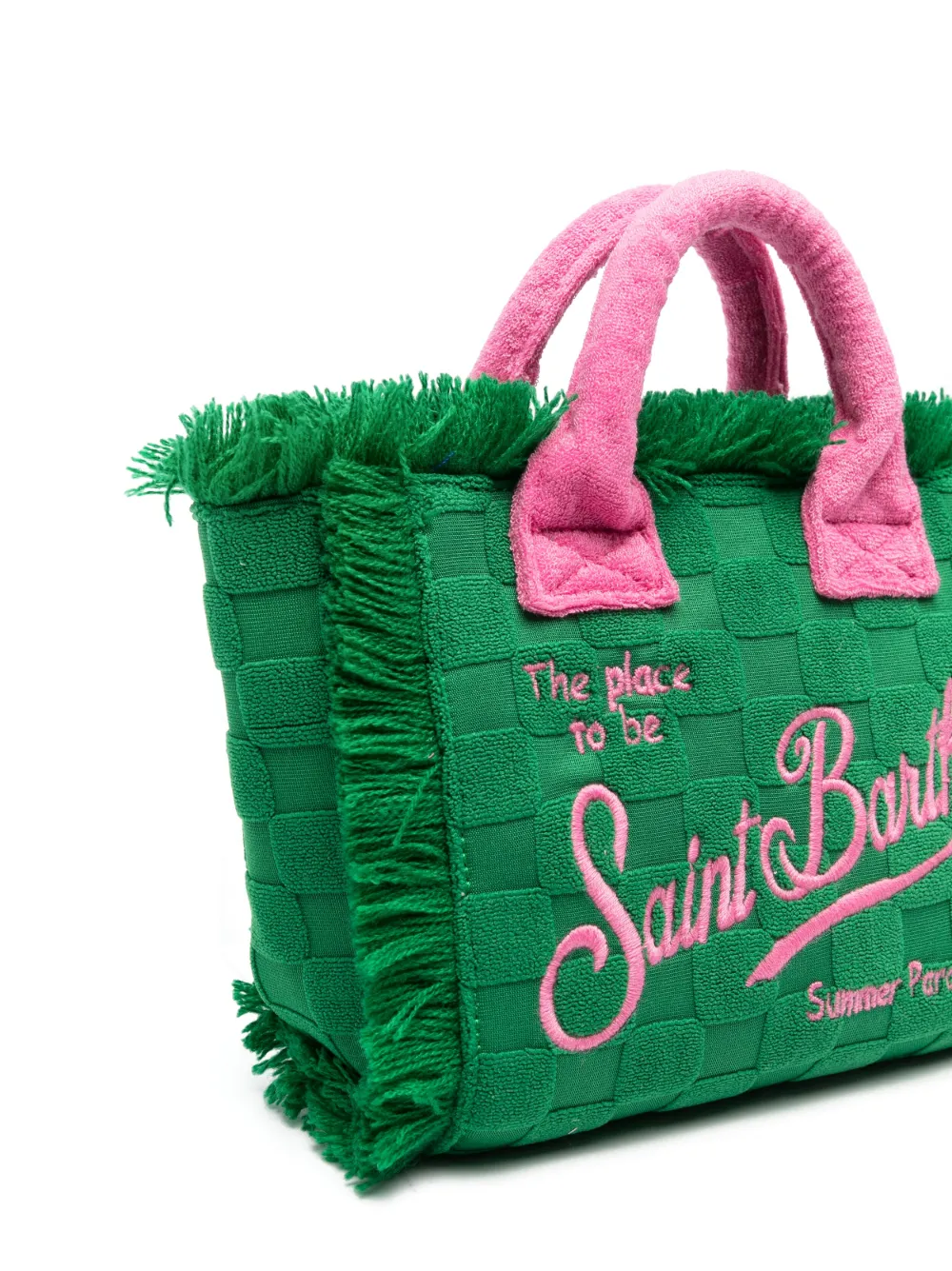MC2 Saint Barth Kids embroidered-logo terry bag - Groen