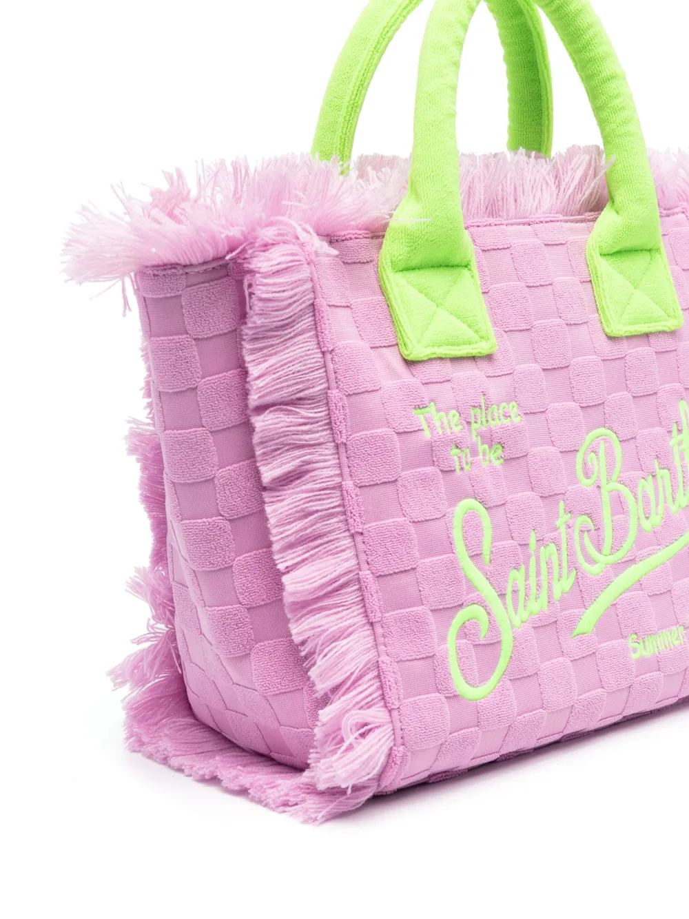 MC2 Saint Barth Kids logo-embroidered terry-cloth bag - Paars