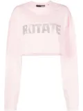 ROTATE BIRGER CHRISTENSEN sequin-embellished logo crop top - Pink