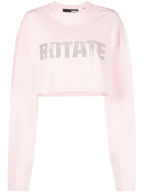 ROTATE BIRGER CHRISTENSEN sequin-embellished logo crop top Women