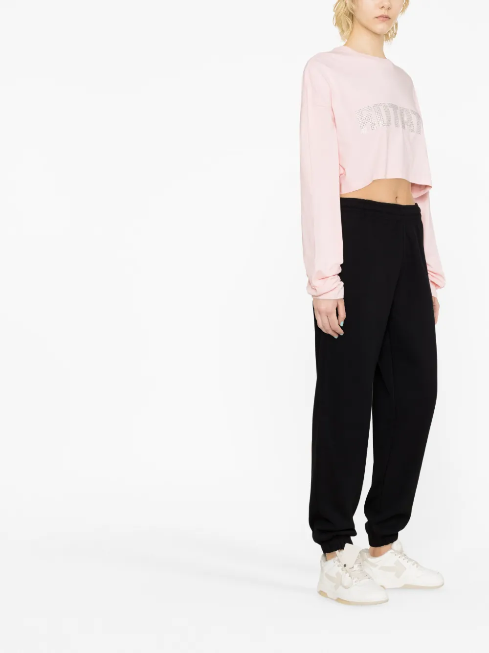 Affordable ROTATE BIRGER CHRISTENSEN sequin-embellished logo crop top Women