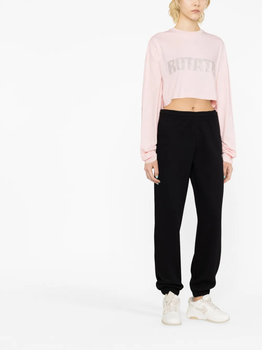 Affordable ROTATE BIRGER CHRISTENSEN sequin-embellished logo crop top Women
