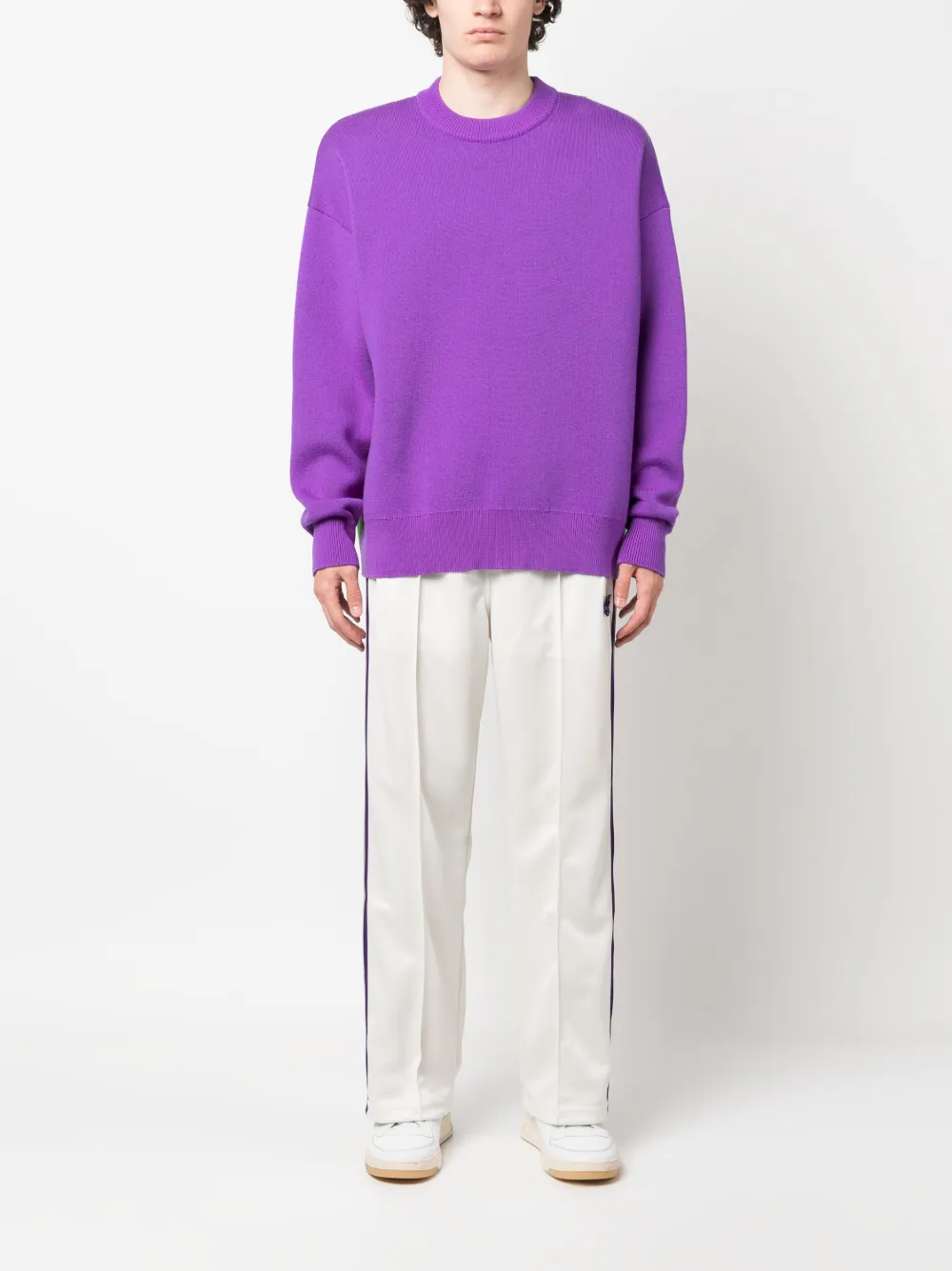 Needles logo-embroidered striped track pants - Beige