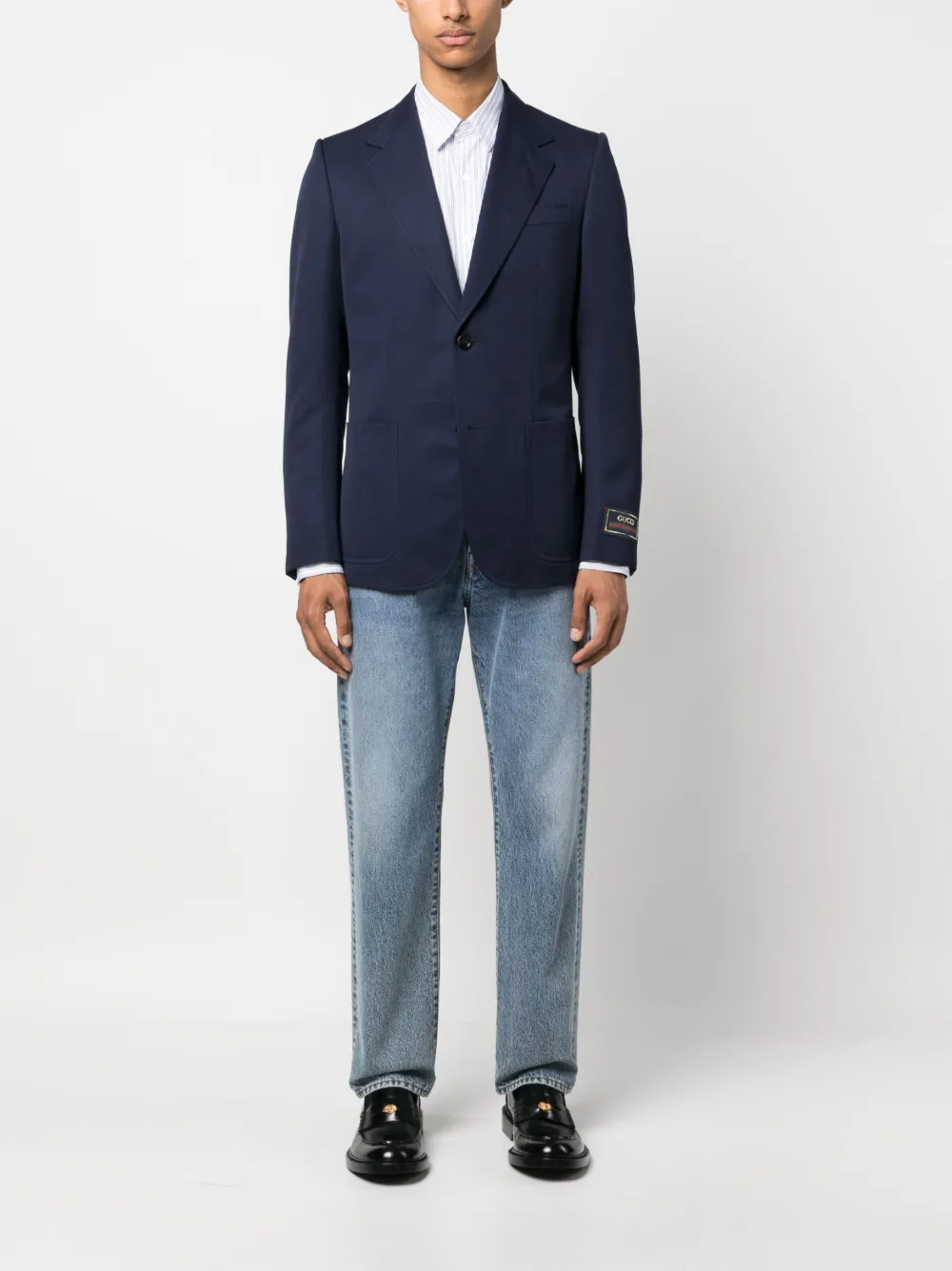 Gucci Blazer met gekerfde revers - Blauw