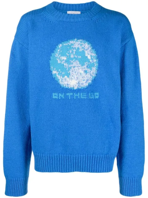 Off-White intarsia-knit wool-blend jumper