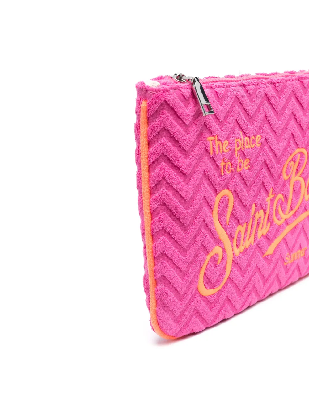 MC2 Saint Barth Kids logo-embroidered terry wrist bag - Roze
