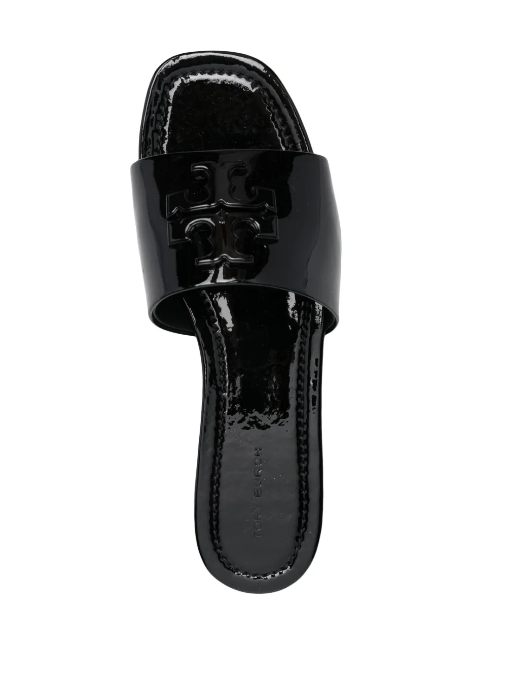 Tory burch black patent leather sandals hot sale
