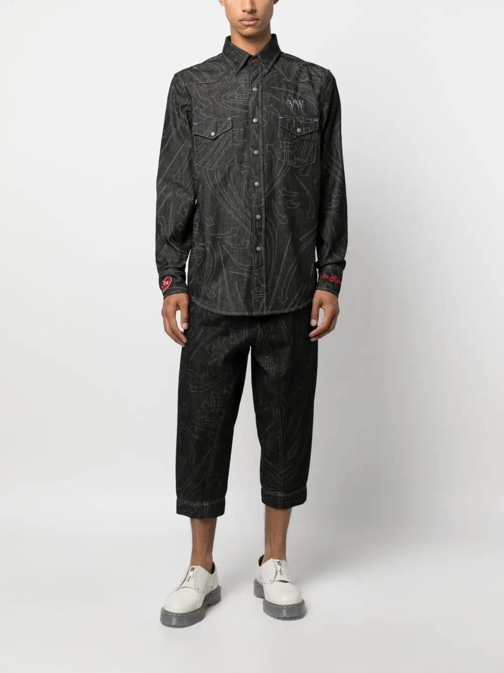 Vivienne Westwood Sid graphic-print denim shirt - Grijs
