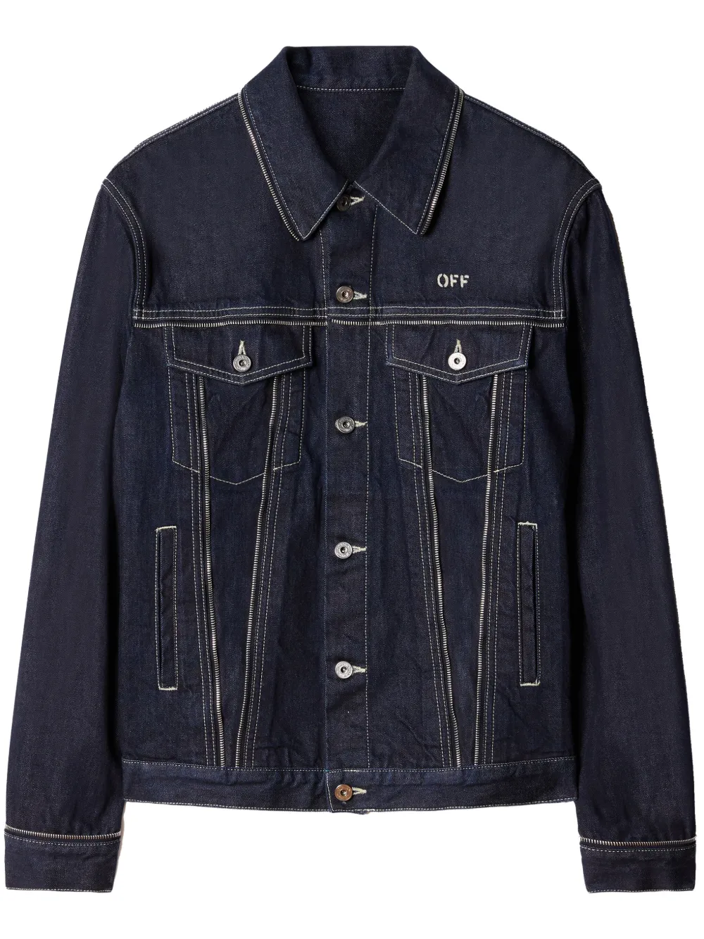 Off-White zip-detail denim jacket | Blue | Image 1
