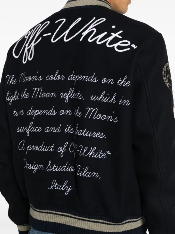 Off white graphic print bomber jacket clearance