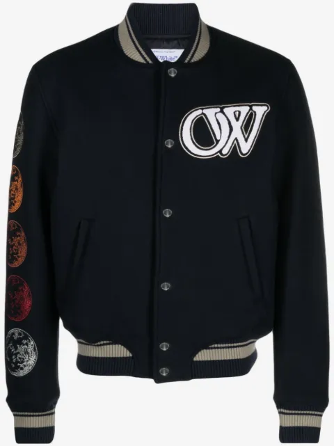 Off-White graphic-print embroidered bomber jacket