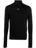 Off-White logo-print roll-neck jumper - Black