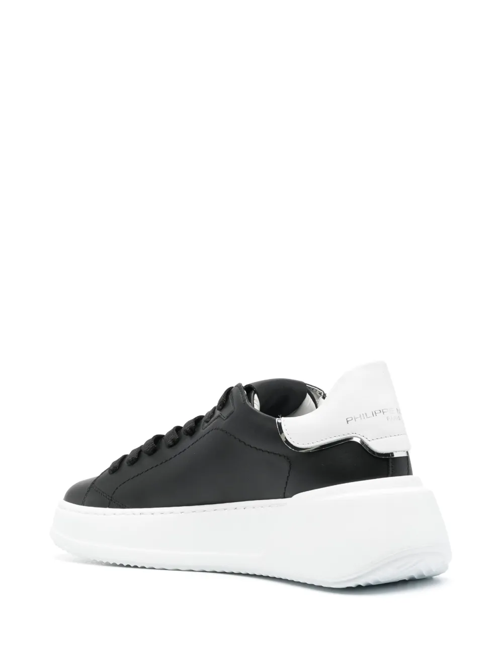 Shop Philippe Model Paris Tres Temple Low-top Sneakers In Black