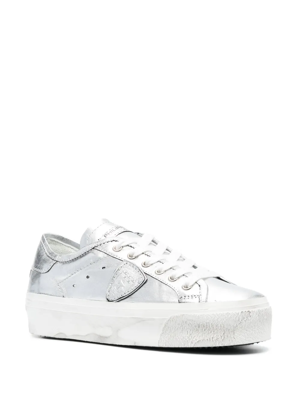 Shop Philippe Model Paris Paris Haute Low-top Sneakers In Silver