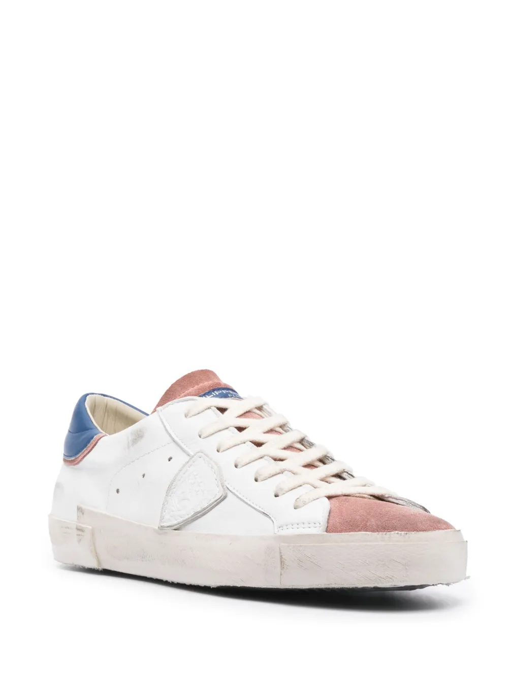 Shop Philippe Model Paris Prsx Leather Low-top Sneakers In White