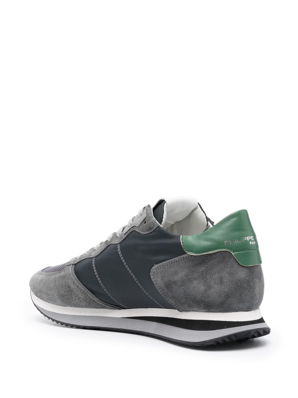 Shop Philippe Model Paris Trpx Running Leather Sneakers In Grey