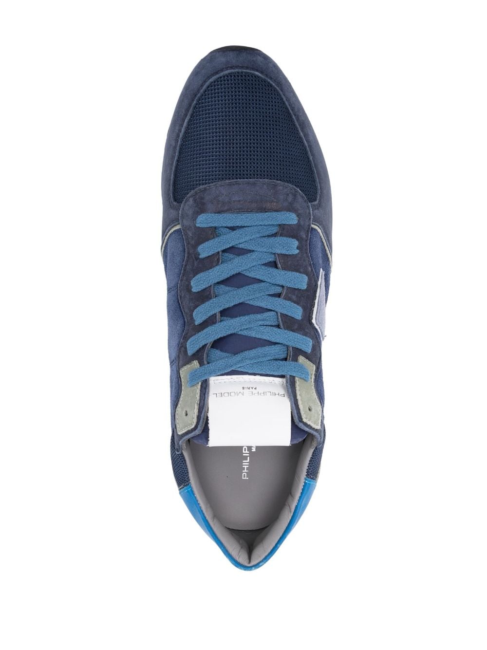 Shop Philippe Model Paris Trpx Running Suede Sneakers In Blue