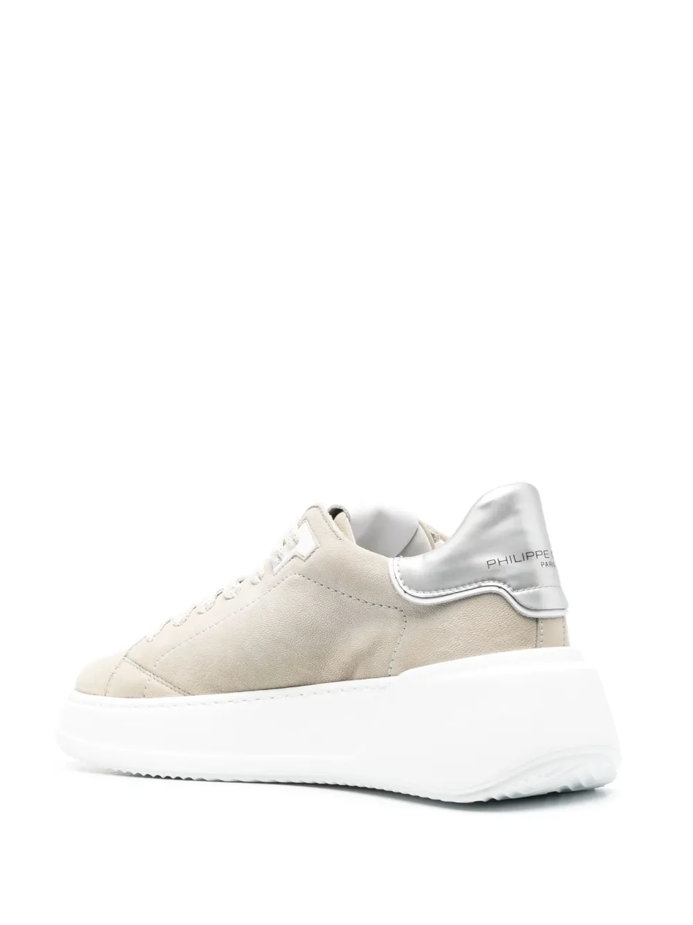 Shop Philippe Model Paris Tres Temple Low-top Sneakers In Grey