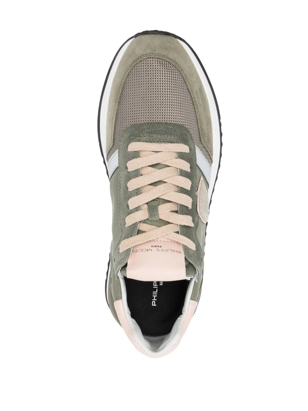 Philippe Model Leather-panelled Low-top Sneakers In Green