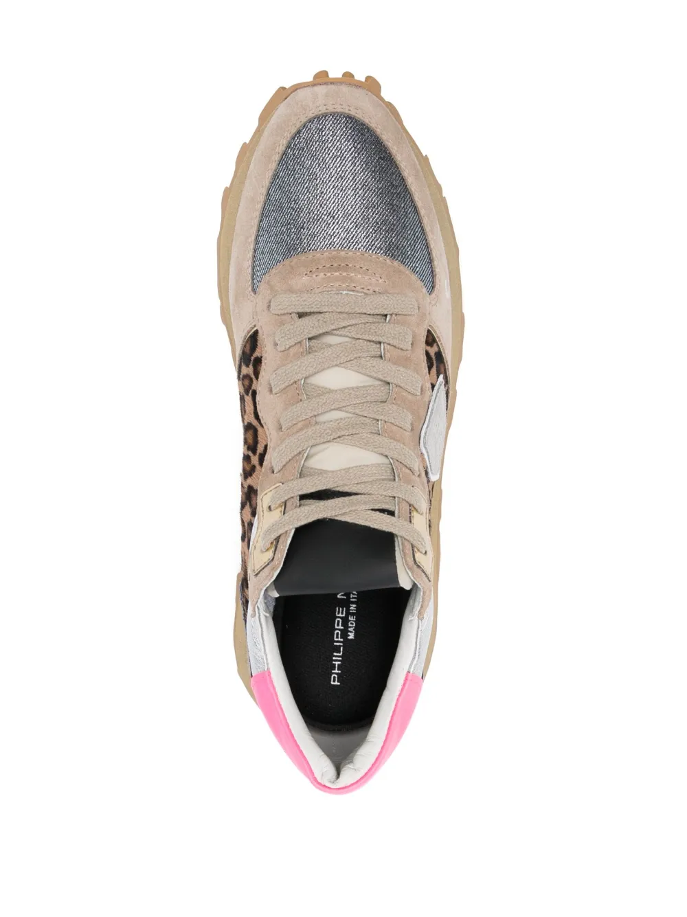 Shop Philippe Model Paris Tropez Leather Low-top Sneakers In Neutrals