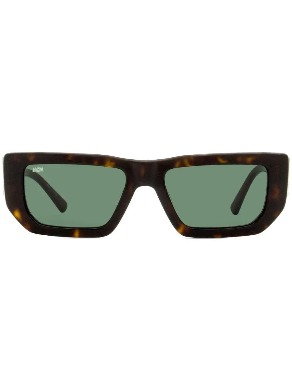 Mcm Rectangle-frame Logo-engraved Sunglasses In Brown