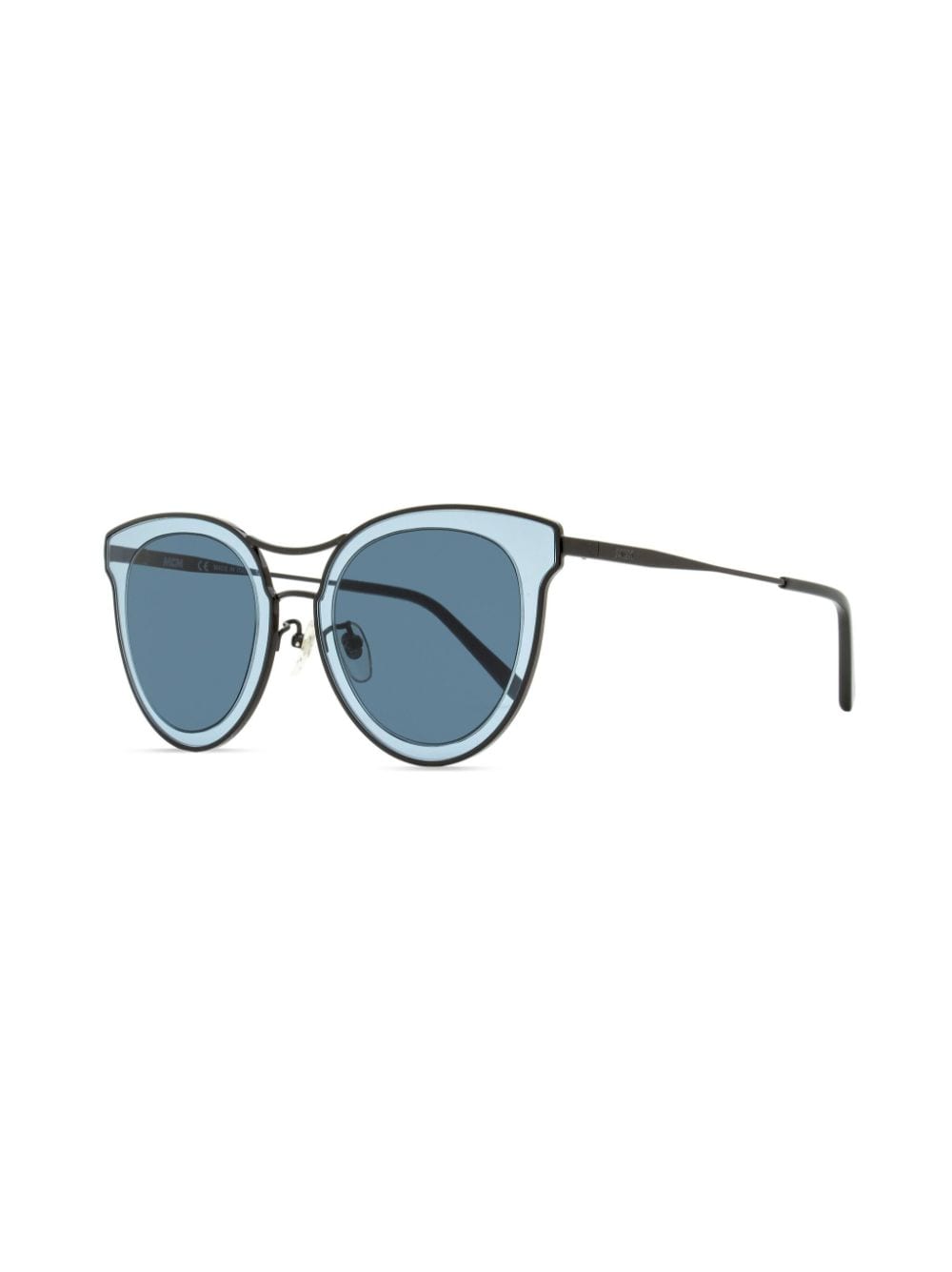 Shop Mcm 139 Oval Sunglasses In Black