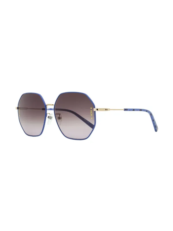 MCM 165SLB Visetos-print geometric-frame Sunglasses | Blue 