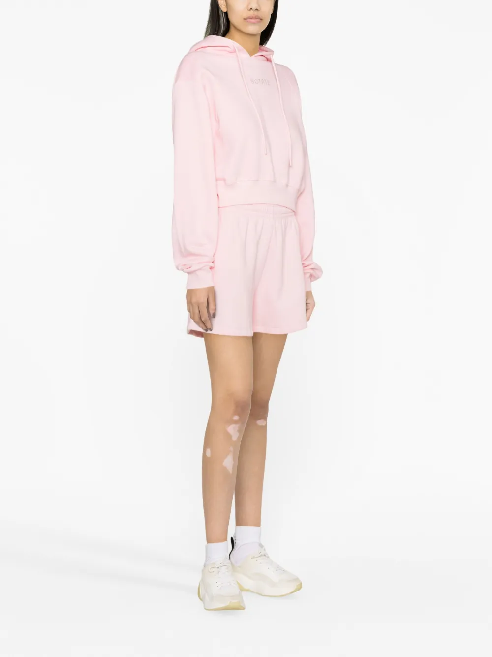 Rotate Birger Christensen Crytal-logo Track Shorts In 粉色